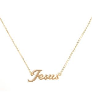 Gold ‘Jesus Loves Me’ Church Faith  Worship Believe Necklace NWT